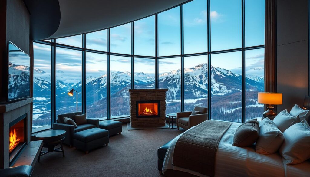 Luxuriöse Hotelzimmer mit Alpenblick