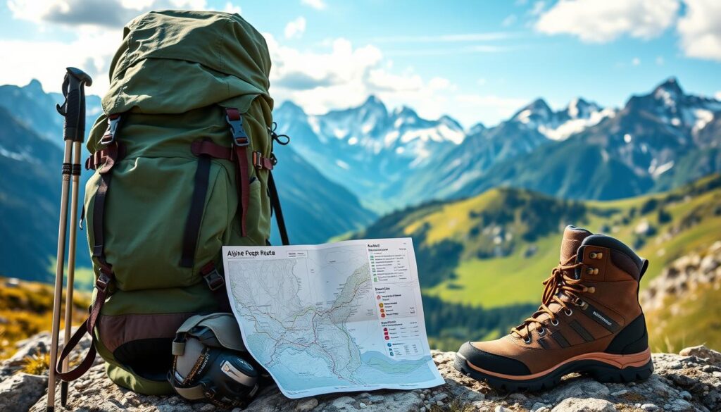 Wanderausrüstung für Alpenrouten