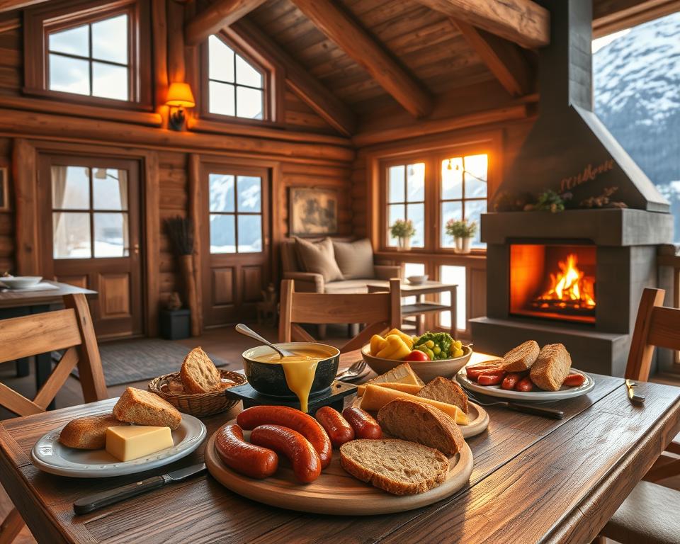 Traditionelle Walser Küche in Berghütten